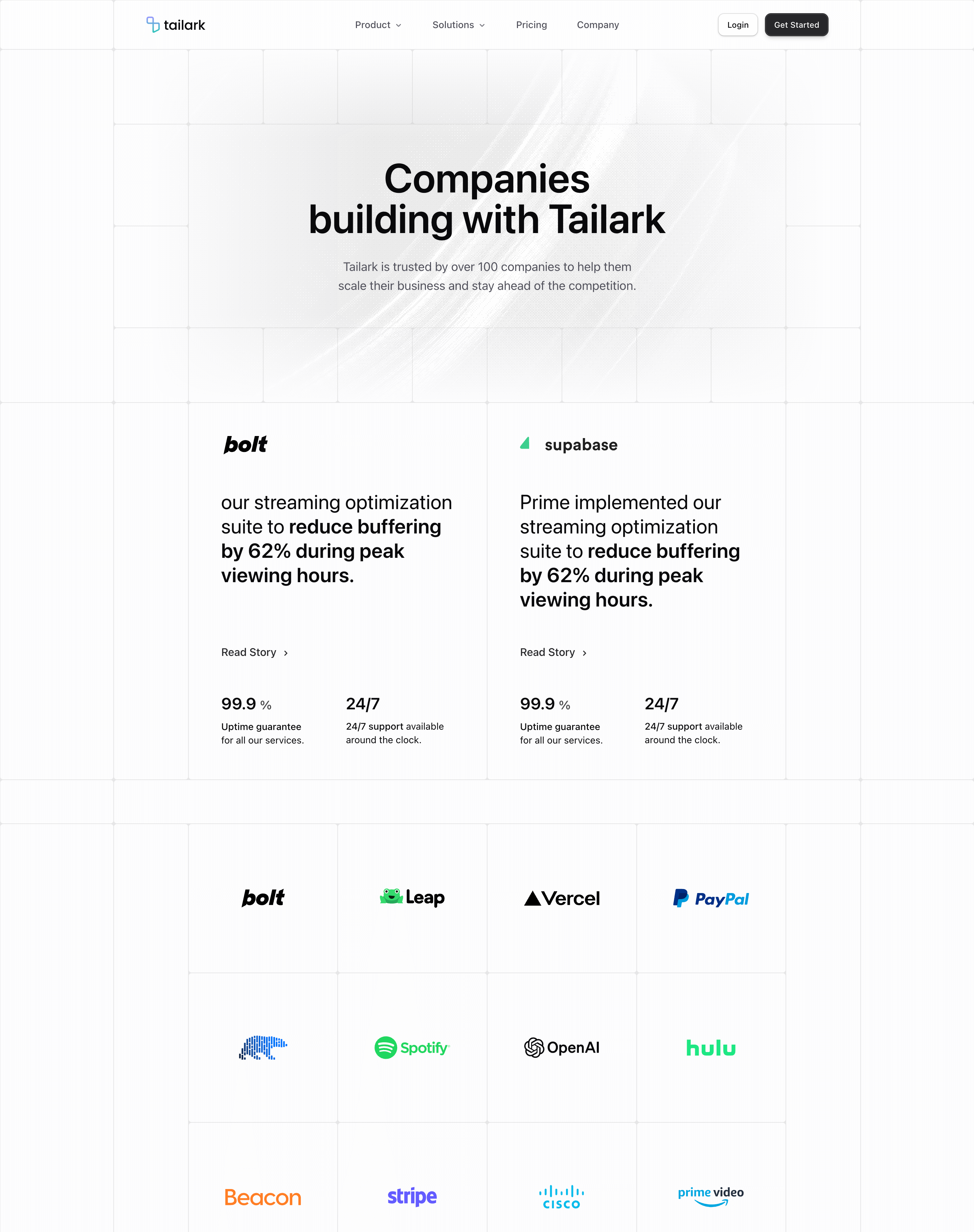 Tailark Pro dark landing page