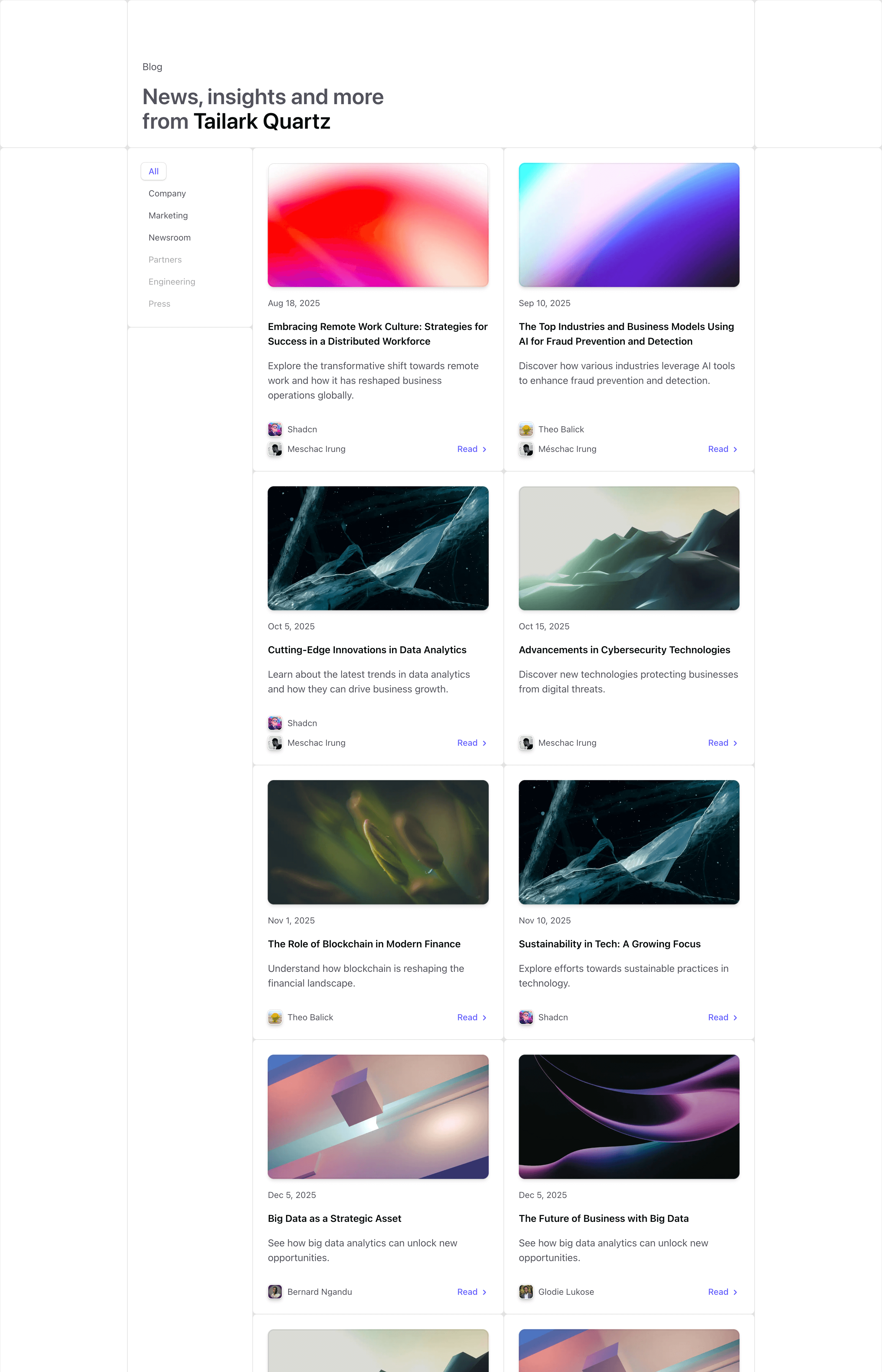 Shadcn Blog Block Seven preview built with Shadcn UI and Tailwind CSS