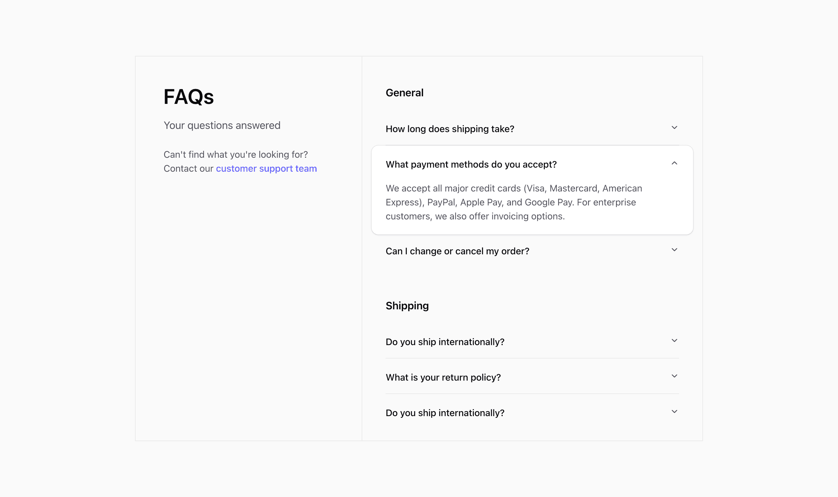 Faqs block Three (quartz-kit)