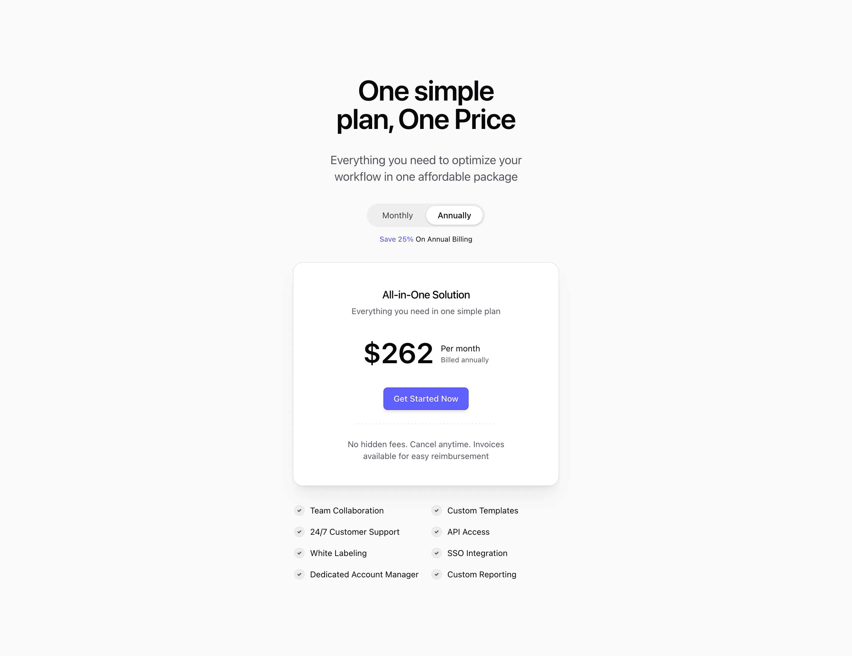 Pricing block Five (quartz-kit)