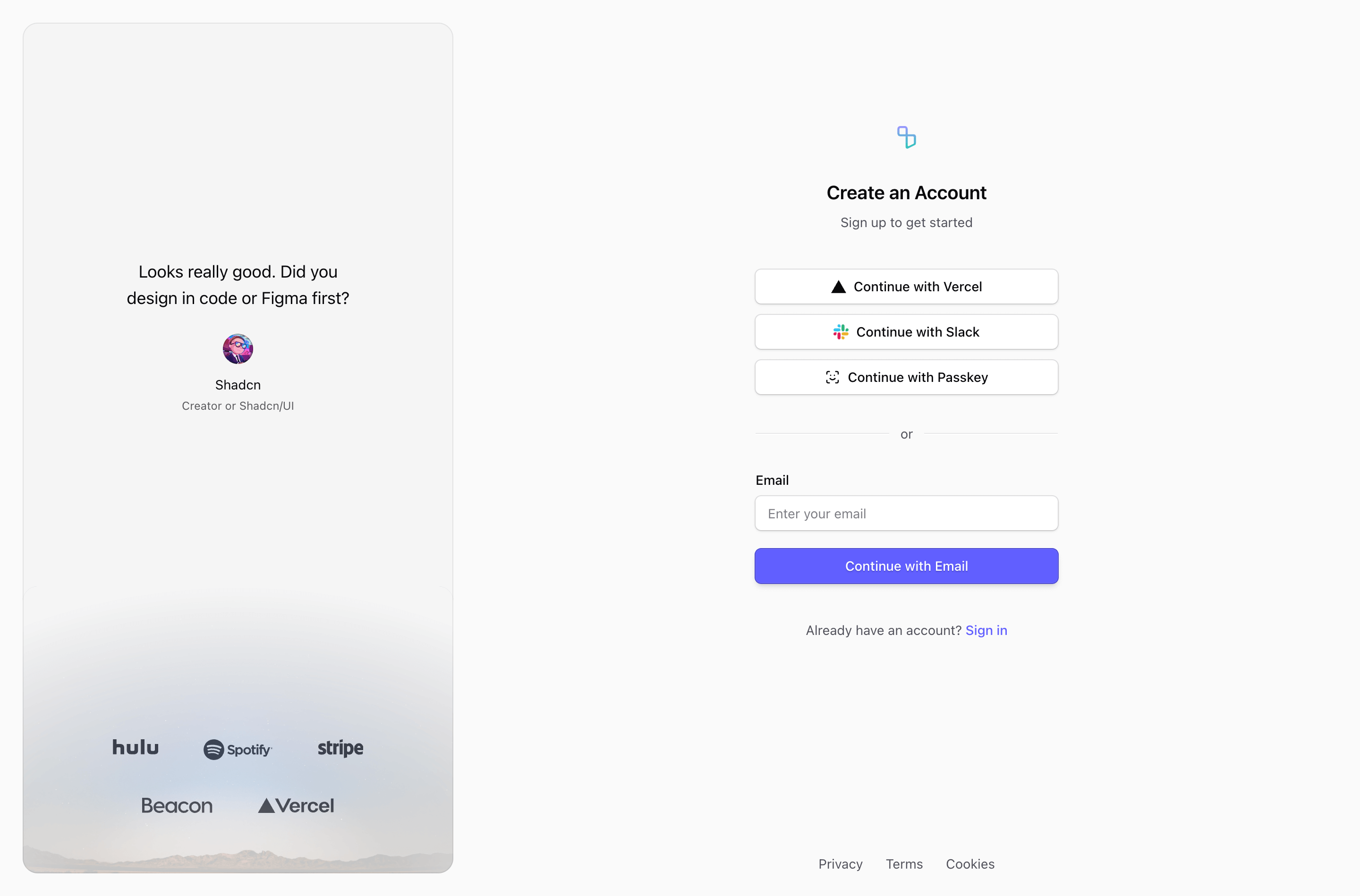 Sign Up block Two (quartz-kit)
