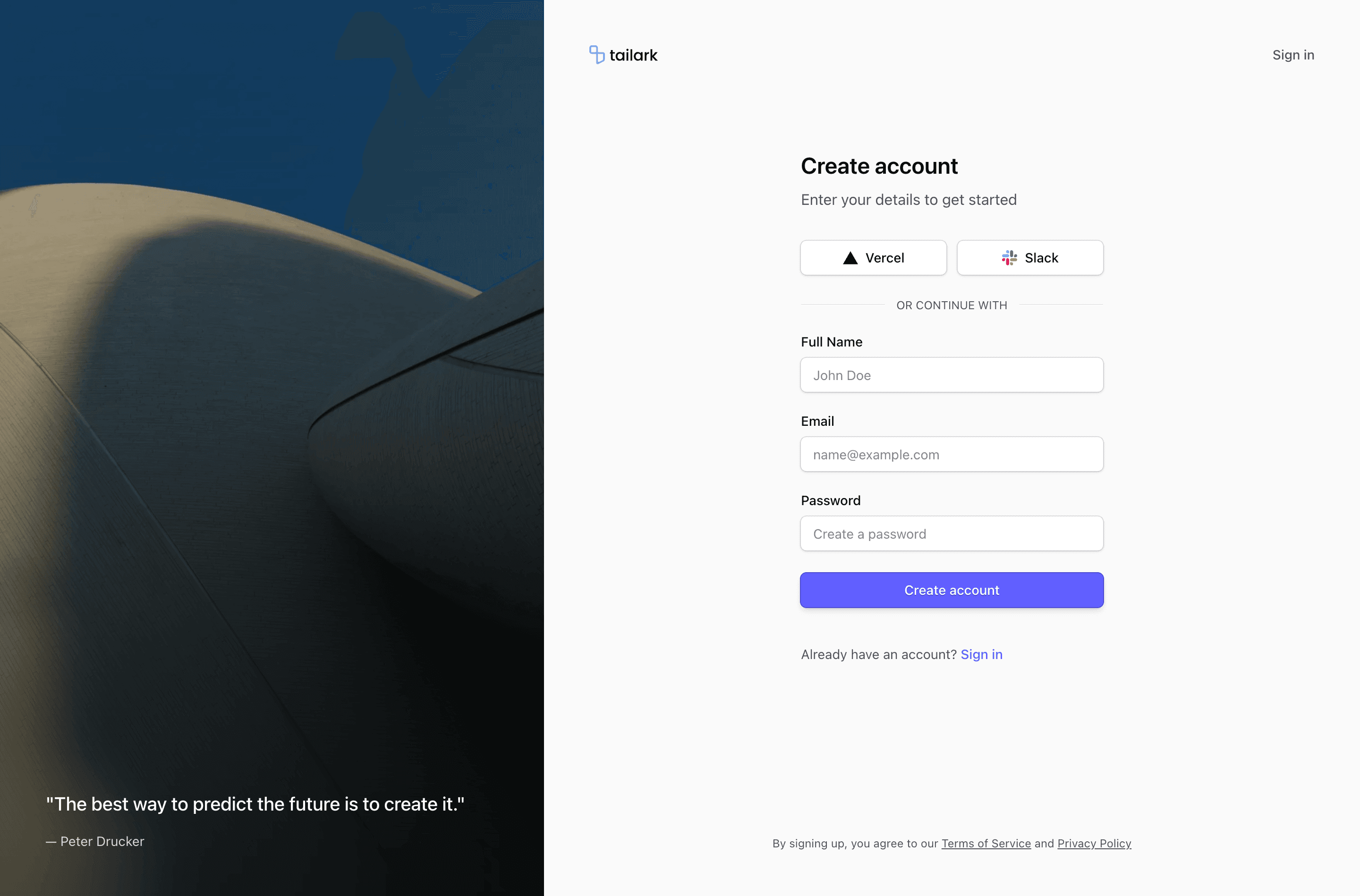 Sign Up block Five (quartz-kit)