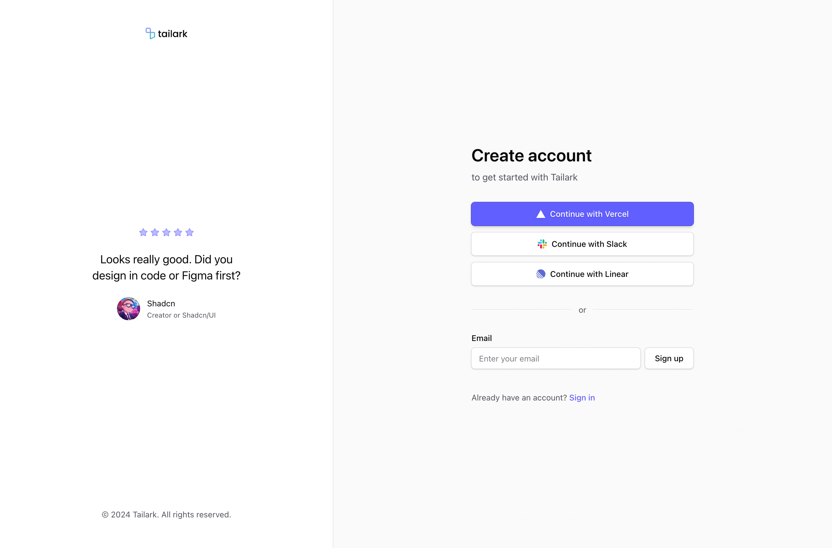 Sign Up block Seven (quartz-kit)