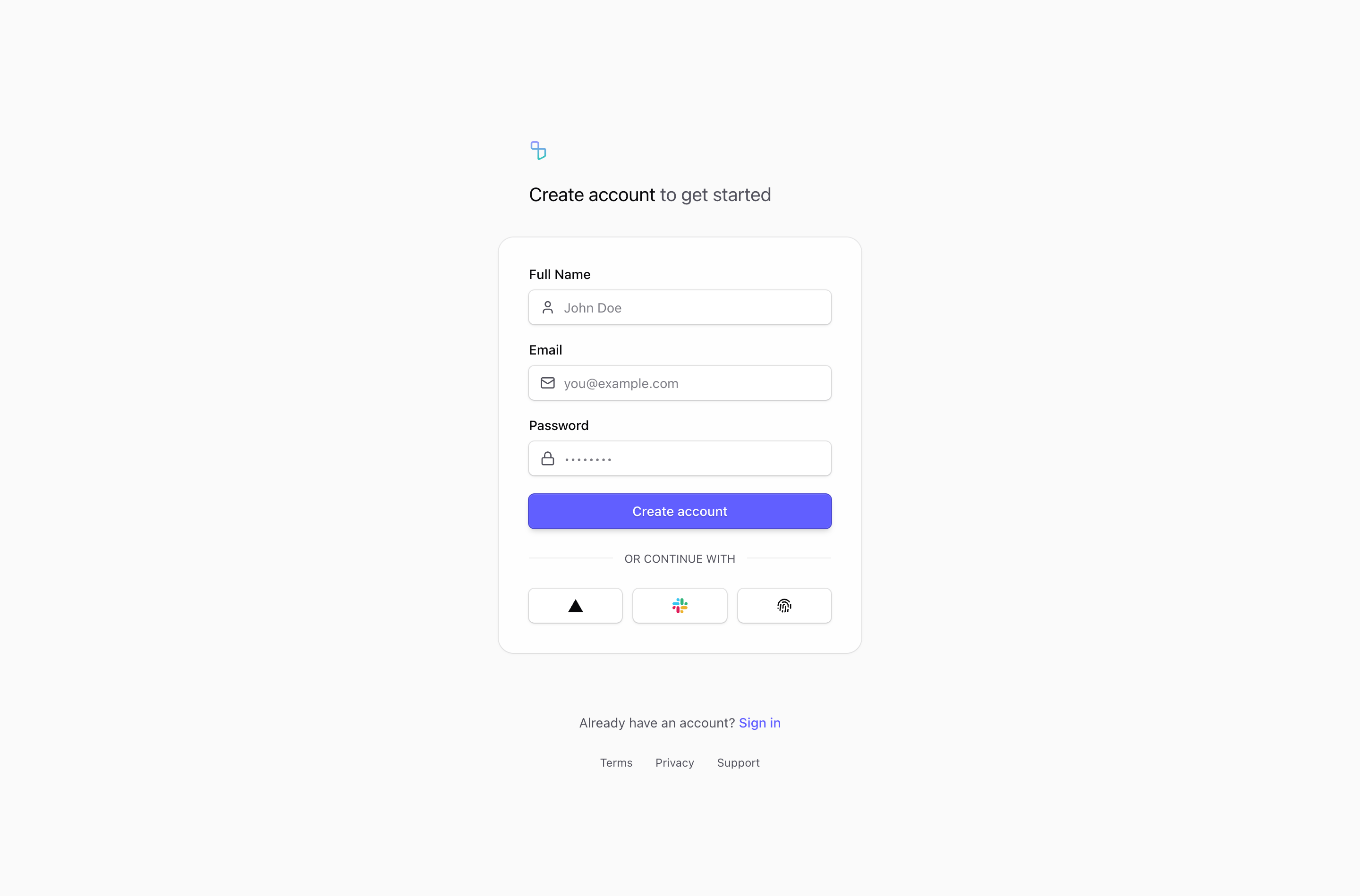 Sign Up block Eight (quartz-kit)