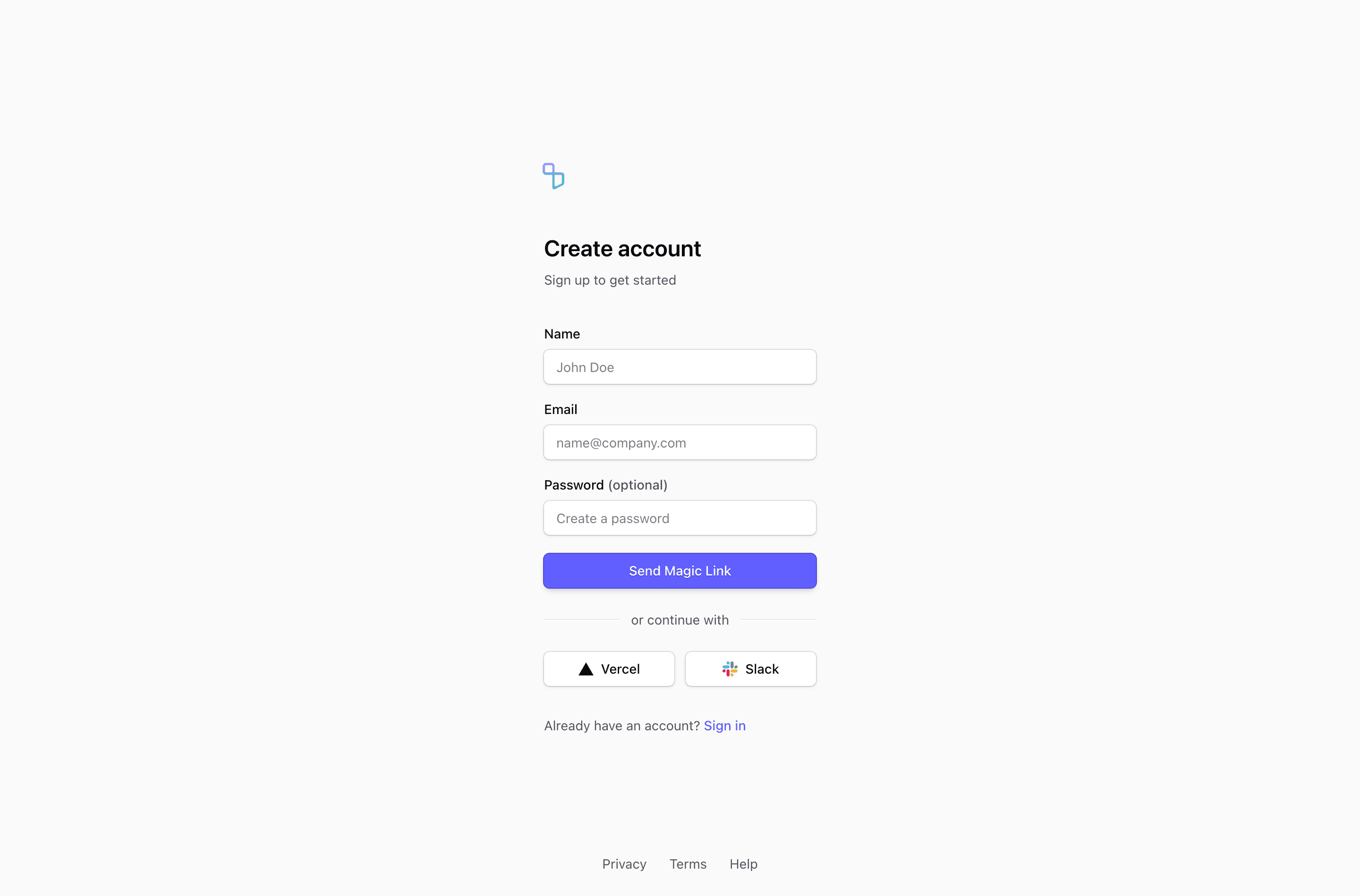 Sign Up block Nine (quartz-kit)
