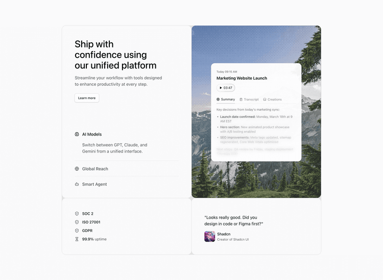 Feature Block Example Ui Design Shadcn Expandable Feature Block Nineteen | Shadcn UI Blocks